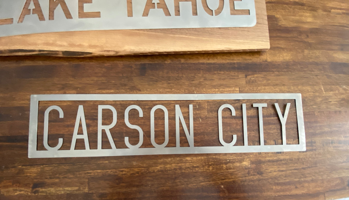 Custom Metal Aluminum Text or State Shape Sign