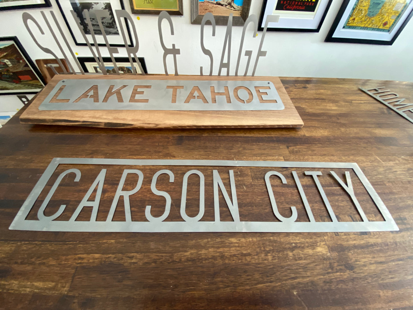 Custom Metal Aluminum Text or State Shape Sign
