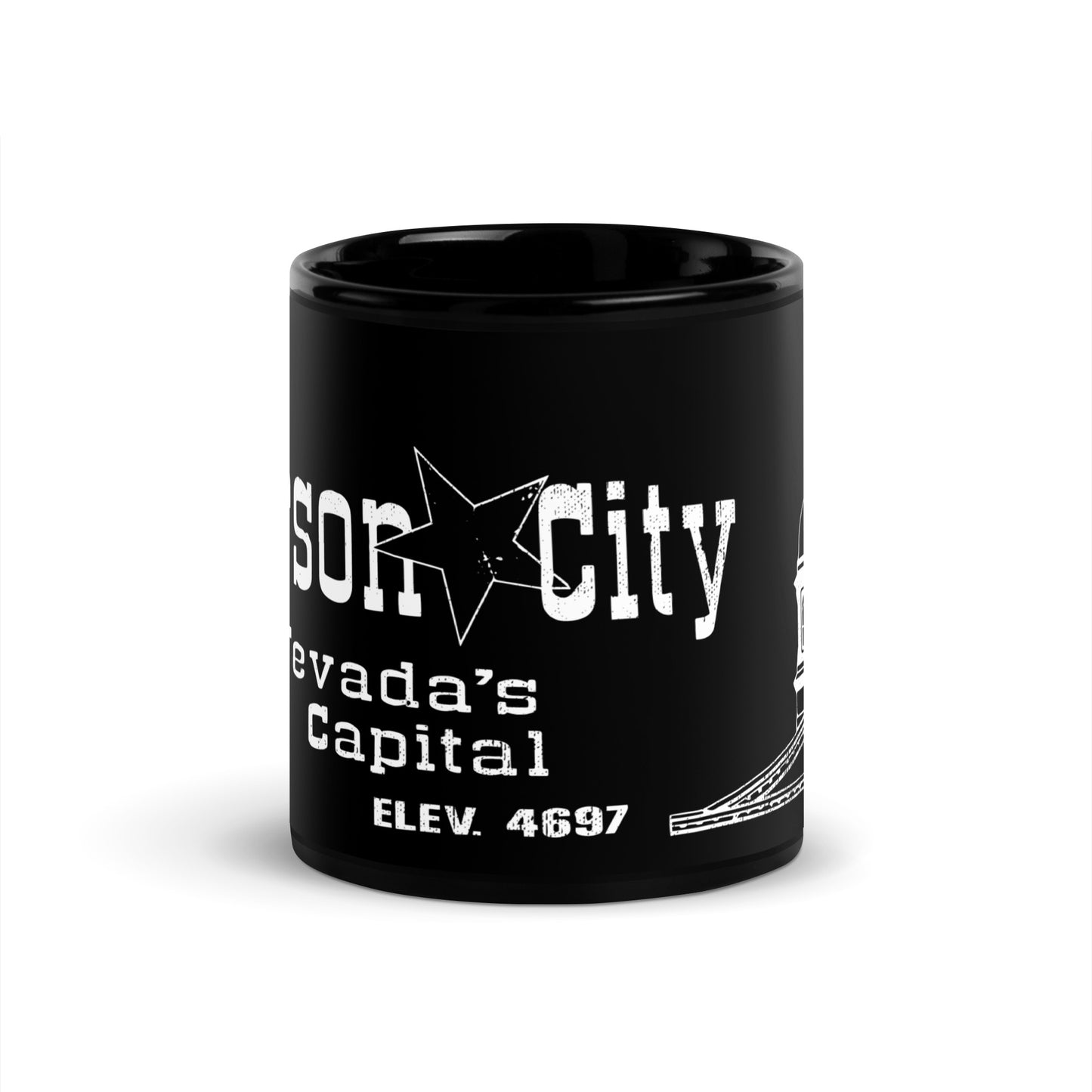 Capital Black Glossy Mug