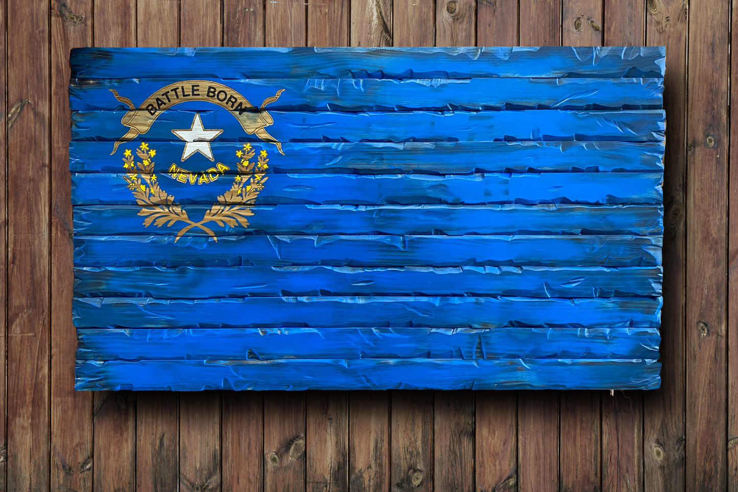 28x48 Nevada Flag - Original Battle Born - Carved Flag
