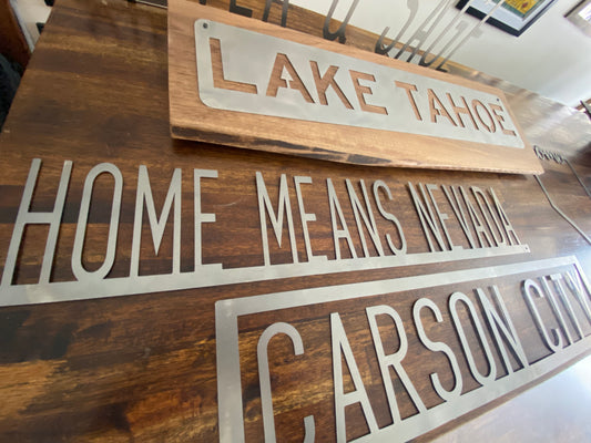 Custom Metal Aluminum Text or State Shape Sign