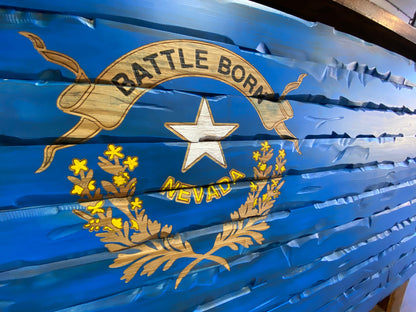 15x28 Nevada Flag - Original Battle Born - Carved Flag